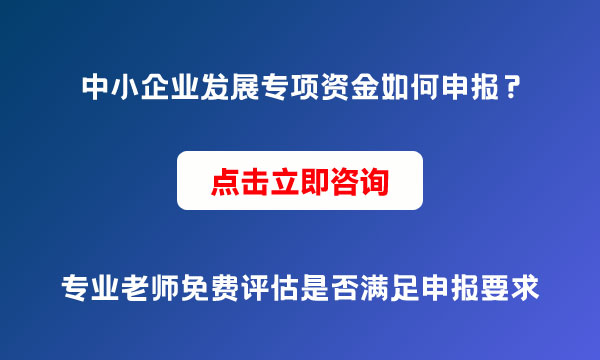 中小企業(yè)發(fā)展專項(xiàng)資金