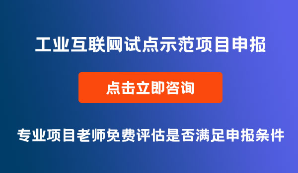 工業(yè)互聯(lián)網(wǎng)試點(diǎn)示范項(xiàng)目申報(bào)