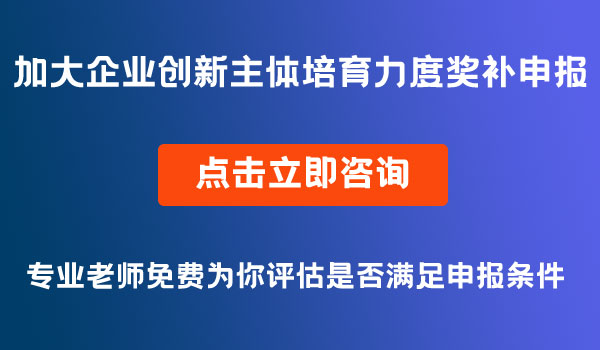 加大企業(yè)創(chuàng)新主體培育力度獎(jiǎng)補(bǔ)政策