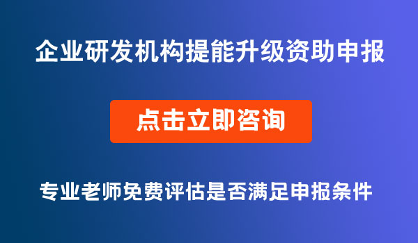 企業(yè)研發(fā)機(jī)構(gòu)提能升級資助申報