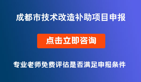 技術(shù)改造補助項目申報